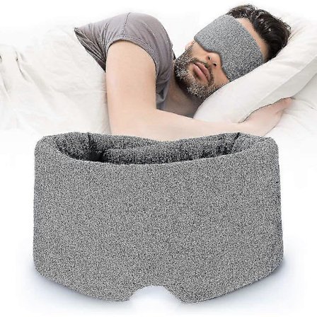 100% Håndlavet Bomulds Søvnmaske Blackout - Komfortabel - Åndbar Øjenmaske Til Sovning Justerbar Blænder Blindfold Flyvemaskine Med Rejsepose - Vær