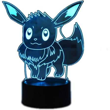 Tecknad Anime Eevee Nattlampa 3D Illusion Ljus LED-tavla