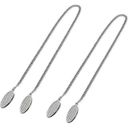 Servietklemme Servietholder Til Nakken Servietkæde Med Klemme Sølv Servietkæde Rustfrit Stål - 2 Dele Længde Ca. 49cm