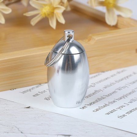 Pilleetui nøglering segl Medicin Organizer Box Lommekapsel H