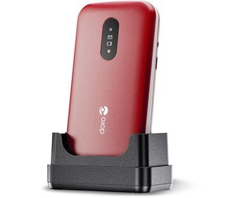 Doro-2821 Red/White-Brukervennlig knappetelefon med FM-radio & 4G-Phones-Ukategoriserte produkter