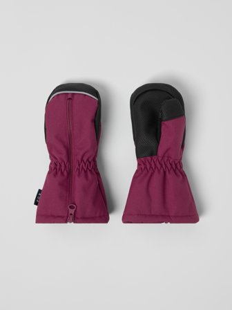Wattierte Handschuhe Reißverschluss - 2 - kinderbekleidung - pink - Polarn O. Pyret