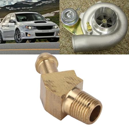 Turbolader Boost Slange Barb Tilkobling 45° Albue 1/8in 27 NPT Gjenget Messing Erstatning for Garrett T-serie