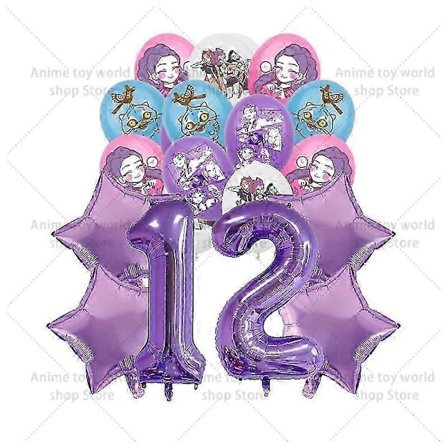 KPop Demon Hunters Födelsedagskalas Set för Barn - Tallrikar, Muggar, Ballonger, Tårtdekoration, Dukar Bordsdekorationer