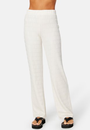 BUBBLEROOM Nora fine knitted trousers Cream Klær
