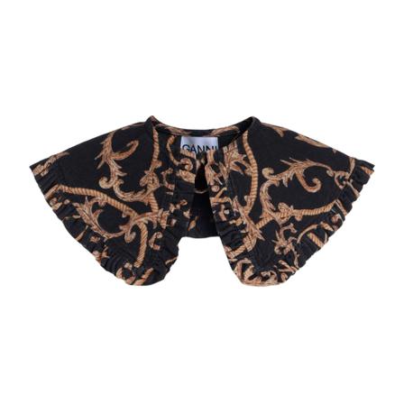 Ganni Collar with golden print , Zwart , Dames , Maat: ONE Size Accessoires
