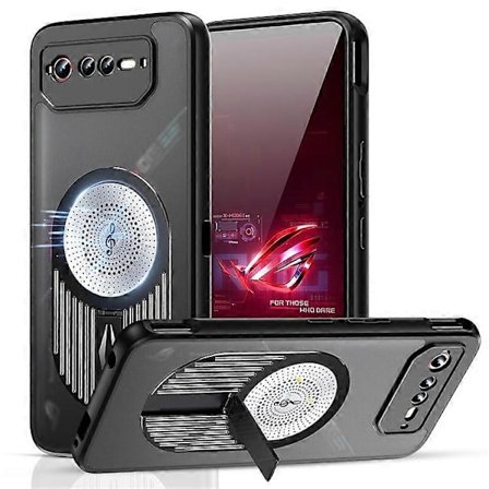 Kompatibel med Asus ROG Phone 6 5G / Phone 6 Pro 5G / Phone 6D 5G Magnetisk Etui Varmeafledning Aromaterapi Støtteben Silikone+P