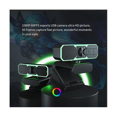 Täyttövalo Web-kamera Mikrofoni Pelaamiseen Usb-kamera 60fps Tietokone 1080p Monitoiminen Web-kamera