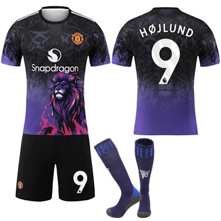 25-26 Manchester United F.C. Special Edition NO.9 Højlund Trøjer Børn Voksen Fodboldudstyr med Sokker