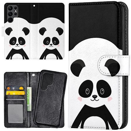 Samsung Galaxy S24 Ultra - Plånboksfodral/Skal Cute Panda