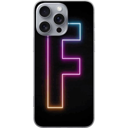 Yhteensopiva Puhelinkuori Apple Apple iPhone 16 Pro Max Neonkirjain F vaaleanpunaisella, sinisellä ja keltaisella valokehyksillä tummaa taustaa vast