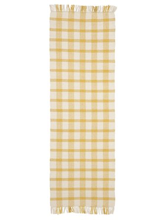 Piccolo Haven Tappeto - Giallo Mostarda/Bianco Naturale 80X250 In Stile Rustico