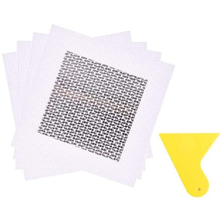 Heavy Duty Gipsplade Reparationsplaster med Skraber, Skærm Reparationsplaster til Gipsplader (4 stk. + 1 pakke Skraber)