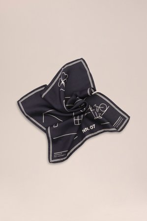 NN07 Hub Scarf male Black Silk Blend