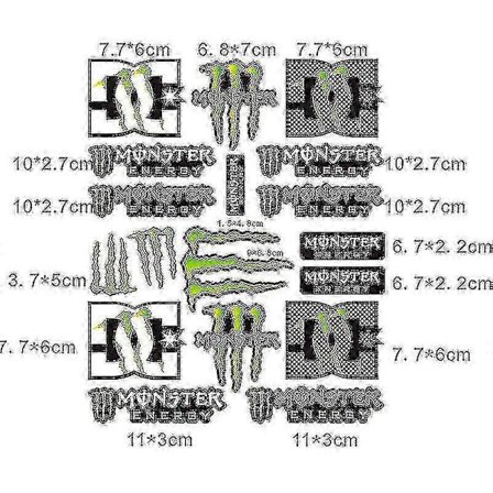 Racing Car Motorcykel Monster Energy Klistermærker Hjelm Dekaler Til Yamaha Honda Kawasaki Suzuki Tw