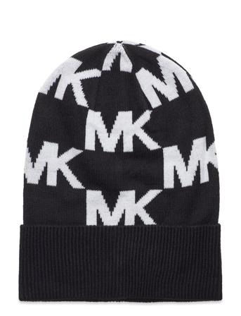Over D Chess Mk Cuff Hat Accessories Headwear Beanies Svart Michael Kors Accessories*Betinget Tilbud