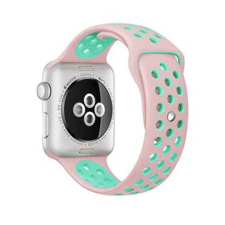 För Apple Watch 42/44mm L silikon Sport klockarmband Rosa