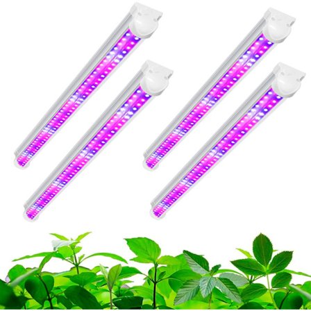 T8 Plant Lamp, 4 Pack Full Spectrum LED Plant Light för inomhusväxter, 6500K 660nm 450nm Röd Blå Vit Tillväxtlampor för inomhusväxter