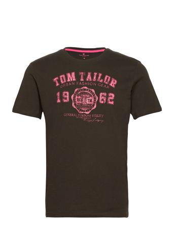 Logo Tee T-shirt Grå Tom Tailor