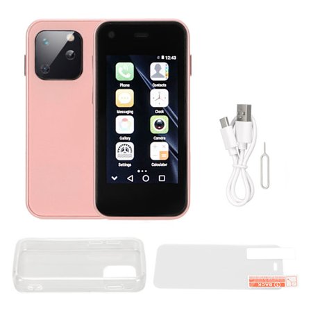 Mini 2,5" HD Touchscreen Smartphone - Lätt, 1 GB RAM, 8 GB ROM (rosa)