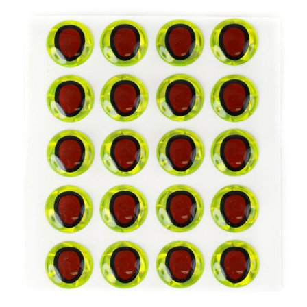 Epoxy Eyes 9,0 mm oval double - Black/Chartreuse