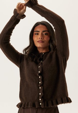 VILA-Vijacia O-neck L/S FRILL KNIT-S