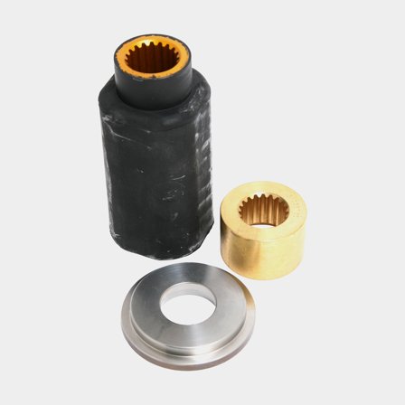 Solas Rubex Navkit för propeller i gummi och mässing, hållbar konstruktion för utombordare och drev, svart och guld
