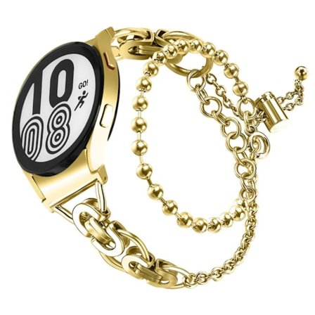 Klockarmband i rostfritt stål med pärldekor för Samsung Galaxy Watch 4 - Guld