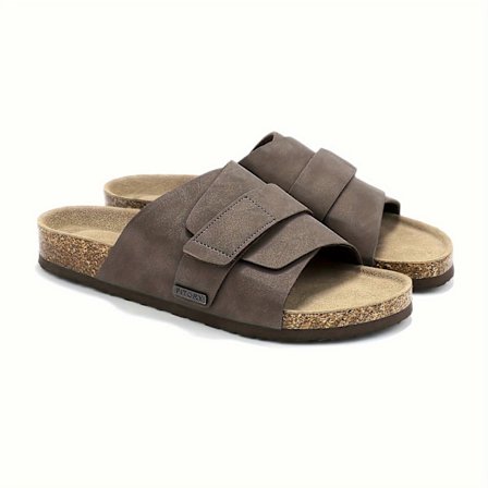 Nye modeller Herre Kork Fodseng Sandaler, Justerbare Slippers til Sommer Brun Størrelse 43-44