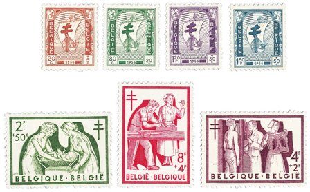 Belgien 1956 - OBP 998-1004 - Ubrugt