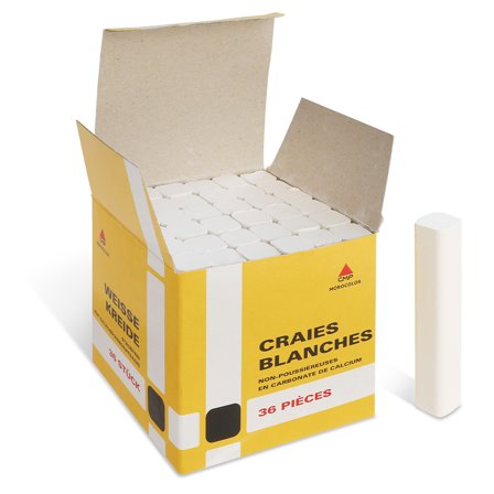 Primo Craies pour Tableaux Ensemble de 36 Jumbo Blanc