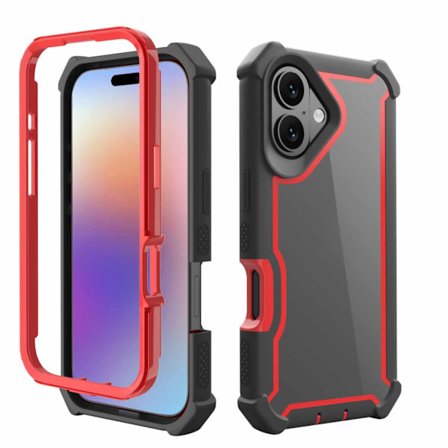 Tvåfärgat Stöttåligt Skal för Telefon, 4-Hörns Skydd, Stilren Euro Design (IP 17/17 Air/17 Pro/17 PM, Flerfärgad)