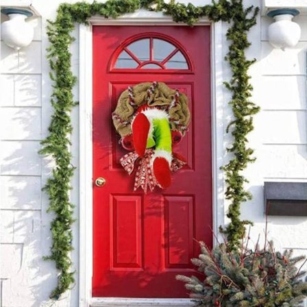 Julekrans 40cm Dørkrans Jul Julepynt Kranspynt Hvordan Grinchen stjal julekransen Dør fra Jute