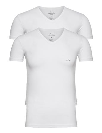 Men's 2Pack T-Shirt Tops T-Kortærmet Skjorte White Armani Exchange