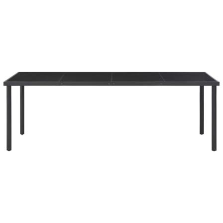 Vidaxl Trädgårdsbord Svart 220x90x74,5 Cm Stål Och Glas Svart