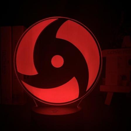 Sharingan Kids Sovrum Anime Nattlampa Bordslampa 3D LED Nattljus