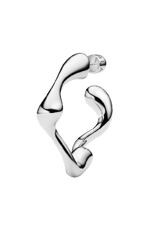 Maria Black Splash Hoop Small Örhängen Dam Silver RIGHT