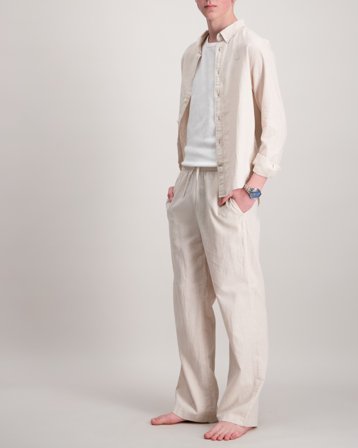 GANT COTTON LINEN PANTS Beige Broeken Jongens - Kids Brand Store