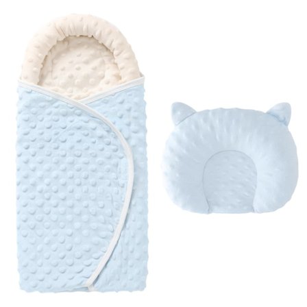 Baby Posisjoneringspute, med nyfødt baby sovepose teppe for 0-6 måneder (blå)