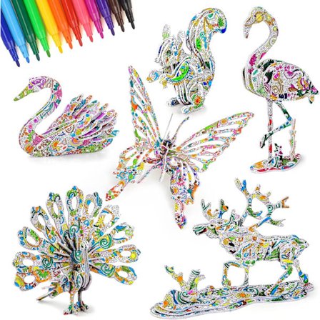 3D-puslespil DIY-håndværkssæt til børn pige dreng 6-12 år - Bedste G