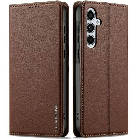 LC.IMEEKE Samsung Galaxy S25 Plus Wallet Cover - Brown