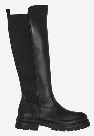 Rieker - Skindstøvle med skaft med stræk i sort til damer i størrelse 36 - Cellbes