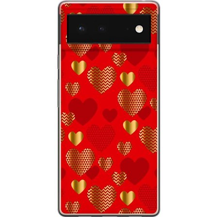 Kompatibelt Mobilskal till Google Google Pixel 6 GoldenHearts