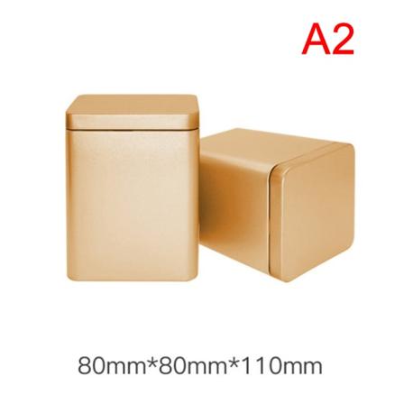 1kpl Teepurkit Neliömäinen Metallipakkaus Säilytyslaatikko Case Pieni Pelti Champagne 11cm