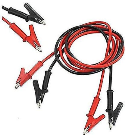 2 st Isolerad Alligator Clip Testprobkabel 1m