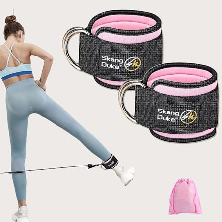 Pulley Cable Machines Attachment Neoprene Ankle Cuff Gym Straps Weight Lifting Stainless Steel Double D Ring Fitness Bodybuilding