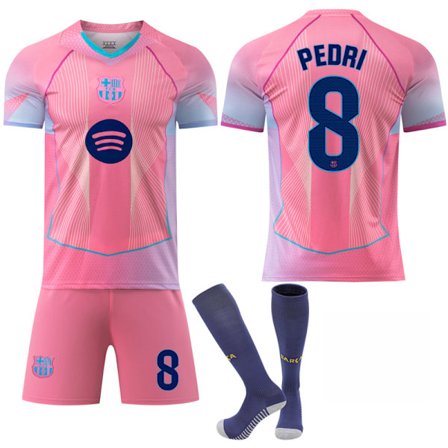 25-26 FC Barcelona Special Edition NO.8 PEDRI Drakter Sett Barn Voksen Fotballutstyr med Sokker