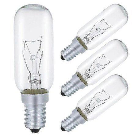 Glödlampa för Köksfläkt E14 40w, T25 230v Glödlampa Varmvit 2700k Dimbar, 4-pack - HZ