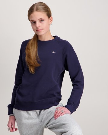 GANT SHIELD C-NECK Blauw Truien Meisjes - Kids Brand Store
