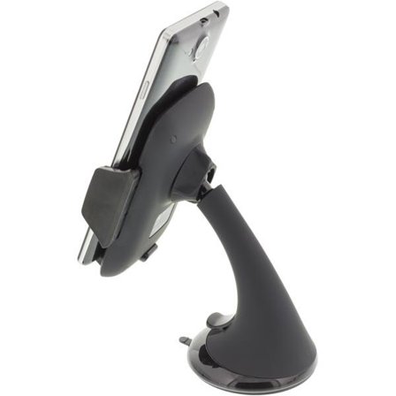 Deltaco Universal bilholder til mobiltelefon Sugekoppfeste, 1 kuleledd, 360° rotasjon